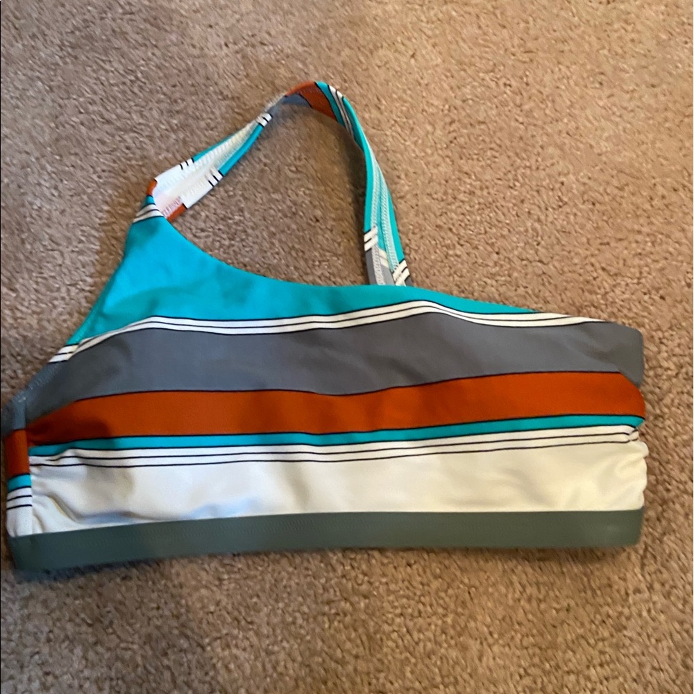 One Strap Stripped Swim Top